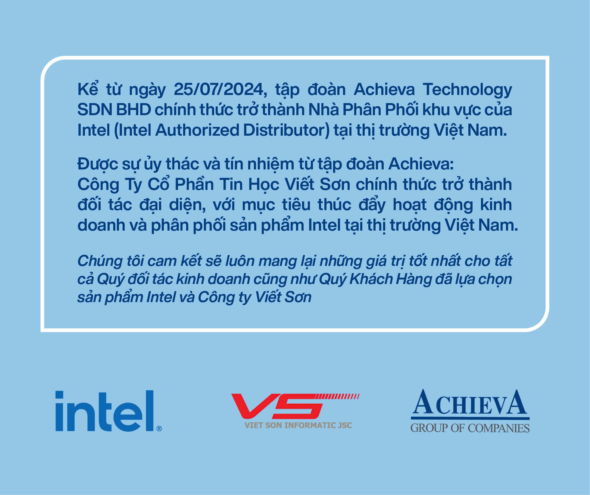 THÔNG BÁO CHÍNH THỨC TỪ CÔNG TY CỔ PHẦN TIN HỌC VIẾT SƠN